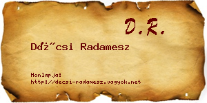 Décsi Radamesz névjegykártya
